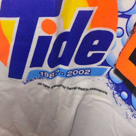 M O Knits Mens Tee shirt Size XL White Darrell Waltrip Ricky Craven 2 Sided - Picture 6 of 11